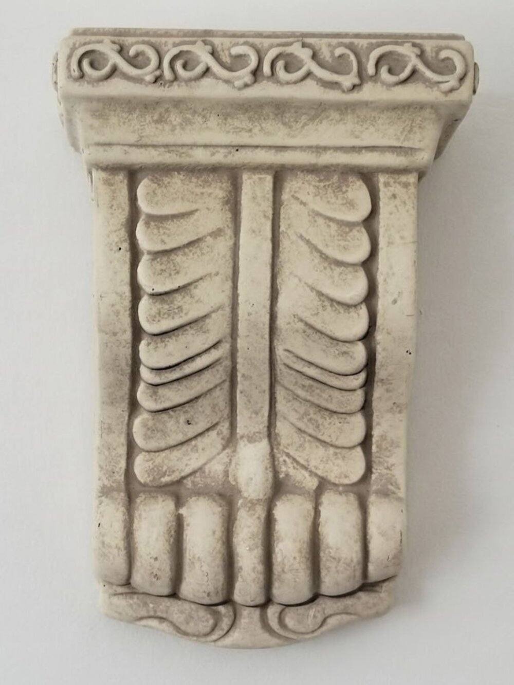 Vintage Terra Cotta Wall Bracket Shelf Architectural Decor Faux Stone Corbel 10"